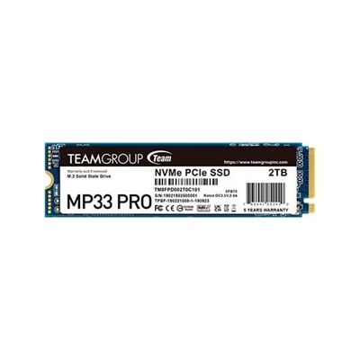 Teamgroup TM8FPD002T0C101 DISCO DURO M2 SSD 2TB TEAMGROUP MP33 PRO GEN3x4 PCI-E 3.0 2280 LECTURA: 2400MBS ESCRITURA: 2100MBS