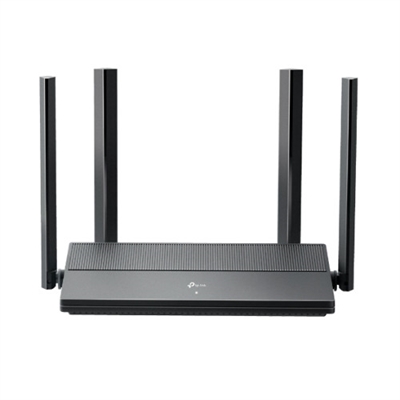 Tp-Link EX141 TP-Link EX141. Tipo de conexión WAN: RJ-45. Banda Wi-Fi: Doble banda (2,4 GHz / 5 GHz), Estándar Wi-Fi: Wi-Fi 6 (802.11ax), Tasa de transferencia de datos WLAN (máx.): 1201 Mbit/s. Tipo de interfaz Ethernet LAN: Gigabit Ethernet, Ethernet LAN, velocidad de transferencia de datos: 10,100,1000 Mbit/s, Tecnología de cableado: 10/100/1000Base-T(X). Algoritmos de seguridad soportados: IPSec, SSID, WPA, WPA2, WPA3, NAT, funcionalidad: ALG, Virtual Server, Port Trigger, DMZ, uPnP. Protocolos de gestión: TR-069, TR-098, TR-181, TR-111, and TR-143