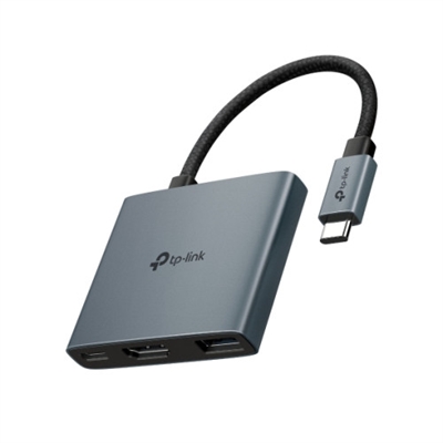 Tp-Link UH3020C Hub 3 en 1 USC-CUH3020C convierte un único puerto USB-C en 6 puertos con un HDMI 4K@60Hz , 100W Power Delivery y un puerto USB-A.Definición Ultra HDConéctalo a un monitor externo a través del puerto HDMI 4K@60Hz.Carga Rápida de 100WSuministra hasta 100 W de potencia a tu PC mientras transfieres archivos o transmites contenido multimedia.Transferencia de datos a 5 GbpsEl puerto USB 3.0 permite transferencias más rápidas.Plug & PlaySin necesidad de drivers en Mac OS, Windows 11/10/8.1/8/7, Linux, iPadOS, iOS, Android, Chrome OS y NintendoOS.Diseño MinimalistaDiseñado para proteger el conector y mejorar la movilidad. La carcasa de aleación de aluminio y cable trenzado mejoran su resistencia.