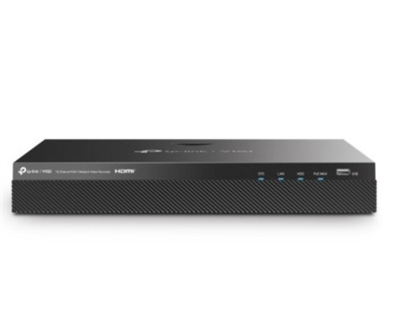 Tp-Link VIGI NVR2016H-16MP Canales 16 | SATA | Gigabit LAN integrado | 1x15 pines D-sub | 1xHDMI | 1 entrada de audio | 1 salida de audio | 2xUSB 2.0 | 1xeSATA | 1xRJ45 | Consumo de energía 6,2 vatios | Oscuro. 330 × 285 × 45 mm | Temperatura. rango -10–55 °C | Color Negro