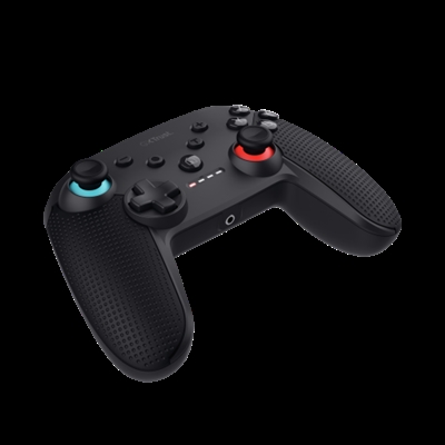 Trust 25425 Trust GXT 1246 MUTA. Tipo de dispositivo: Gamepad, Plataformas de juego soportadas: Nintendo Switch, Nintendo Switch Lite, Botones de función control para gaming: Cruceta, Botón de reinicio, Botón Seleccionar, Botón de arranque, Botón turbo. Tecnología de conectividad: Inalámbrico, Interfaz del dispositivo: Bluetooth. Color del producto: Negro. Fuente de energía: Batería, Autonomía: 15 h. Ancho: 161 mm, Profundidad: 111 mm, Altura: 61 mm