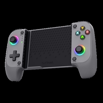 Trust 25649 Trust GXT 735G Mylox. Tipo de dispositivo: Gamepad, Plataformas de juego soportadas: Android, iOS, Botones de función control para gaming: Botón de inicio, Botón de encendido, Botón Seleccionar, Botón turbo. Tecnología de conectividad: Inalámbrico, Interfaz del dispositivo: Bluetooth, Conector USB: USB Tipo C. Color del producto: Gris, Longitud de cable: 1 m. Fuente de energía: Batería, Tipo de batería: Integrado, Tecnología de batería: Ión de litio. Sistemas operativos móviles soportados: Android, iOS