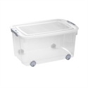 Varios 192383 - Caja Con Ruedas Fabricada En Plastico Transparente. Capacidad De 50 L. Tapa Con Dos Cierre