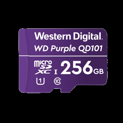 Western-Digital WDD256G1P0C WD Purple SC QD101 WDD256G1P0C - Tarjeta de memoria flash - 256GB - UHS-I U1 / Class10 - microSDXC UHS-I - púrpura