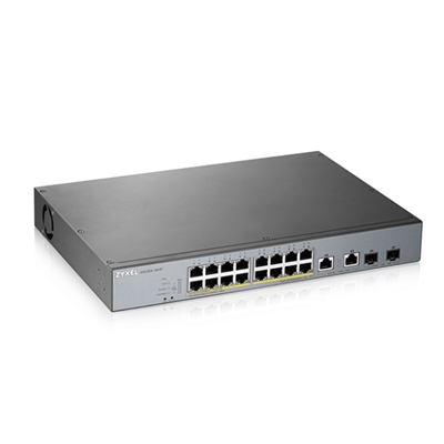 Zyxel GS1350-18HP-EU0101F Zyxel GS1350-18HP-EU0101F. Tipo de interruptor: Gestionado, Capa del interruptor: L2. Puertos tipo básico de conmutación RJ-45 Ethernet: Gigabit Ethernet (10/100/1000), Cantidad de puertos básicos de conmutación RJ-45 Ethernet: 16. Tabla de direcciones MAC: 8000 entradas, Capacidad de conmutación: 36 Gbit/s. Estándares de red: IEEE 802.1D,IEEE 802.1Q,IEEE 802.1ab,IEEE 802.1p,IEEE 802.1w,IEEE 802.3,IEEE 802.3ad,IEEE.... Energía sobre Ethernet (PoE). Montaje en rack
