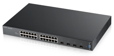 Zyxel XGS2210-28-EU0101F Zyxel XGS2210-28. Tipo de interruptor: Gestionado, Capa del interruptor: L2. Puertos tipo básico de conmutación RJ-45 Ethernet: Gigabit Ethernet (10/100/1000), Cantidad de puertos básicos de conmutación RJ-45 Ethernet: 24. Tabla de direcciones MAC: 16000 entradas, Capacidad de conmutación: 128 Gbit/s. Estándares de red: IEEE 802.1D,IEEE 802.1Q,IEEE 802.1ab,IEEE 802.1p,IEEE 802.1s,IEEE 802.1w,IEEE 802.1x,IEEE.... Montaje en rack, Factor de forma: 1U